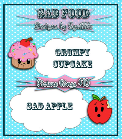 Sad Food Picture Rings