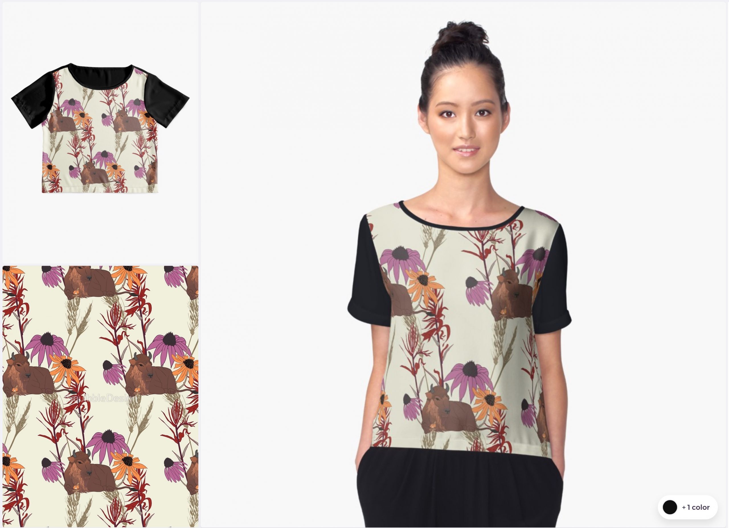 American Prairie Chiffon Shirt by Squibble Design