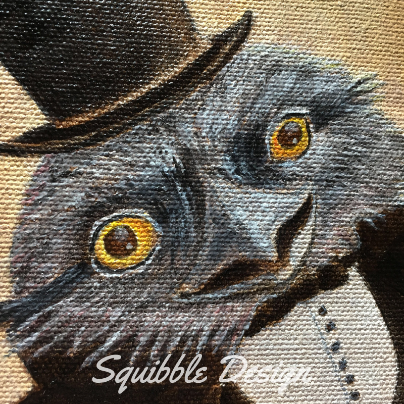 Squibble Design Mr Tawny Frogmouth Oil Painting